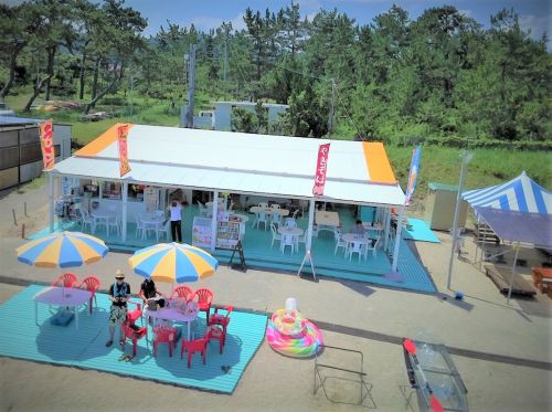 上空から見た「浜茶屋キシモト」